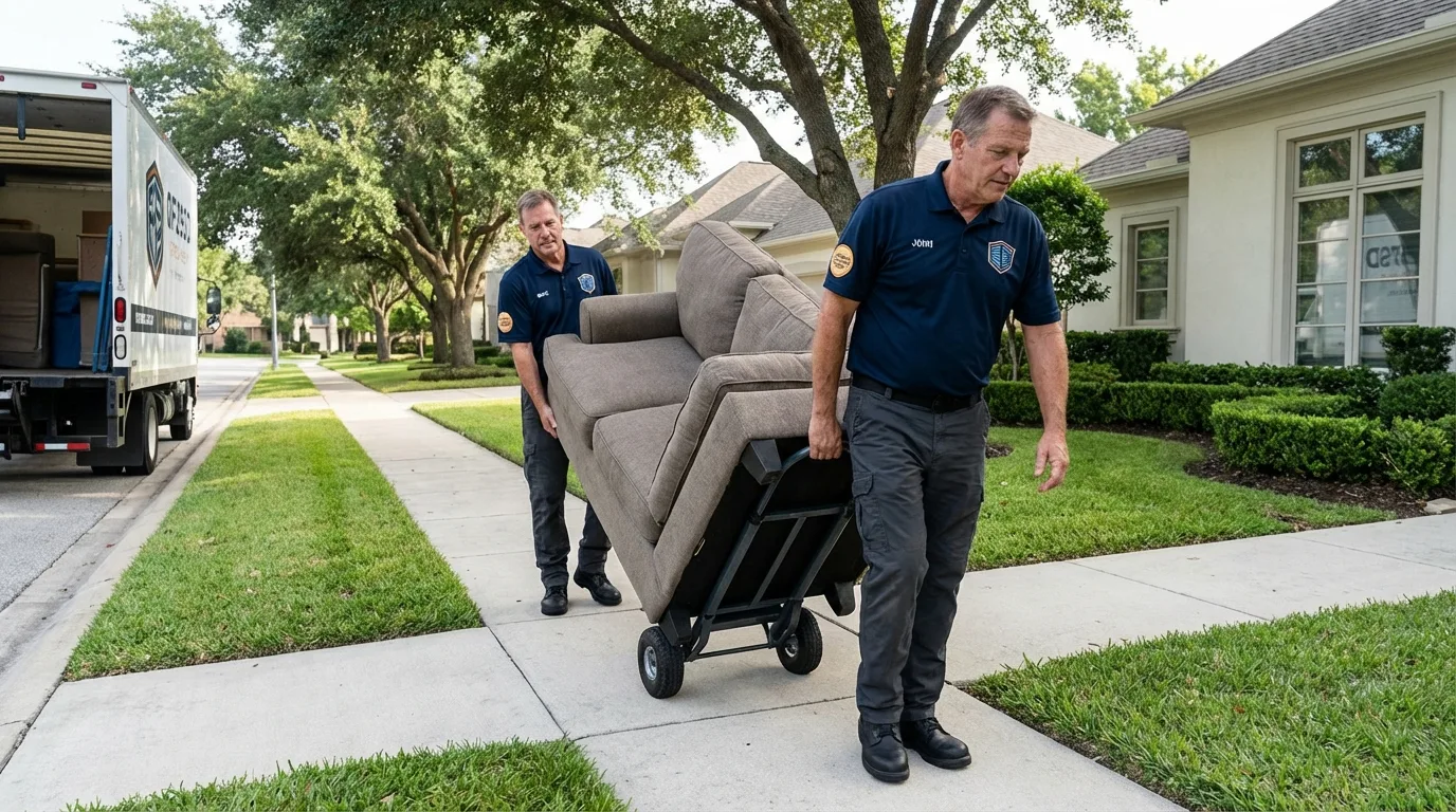 Local residential moving crew loading furniture in Vernon Hills, IL